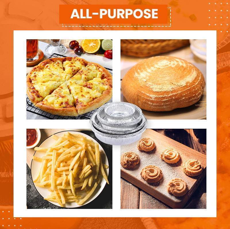 Oil-resistant round aluminium foil trays