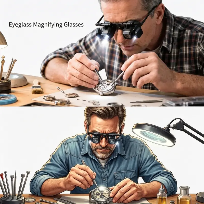 🔍50K+ Sold 50% OFF! 2X-24X Head Mount LED Magnifying Glass, Hands-Free Precision Magnifier with Dual LED Lights, High Clarity Lens for Soldering, Electronic Repair, Jewelry Making & DIY Crafts