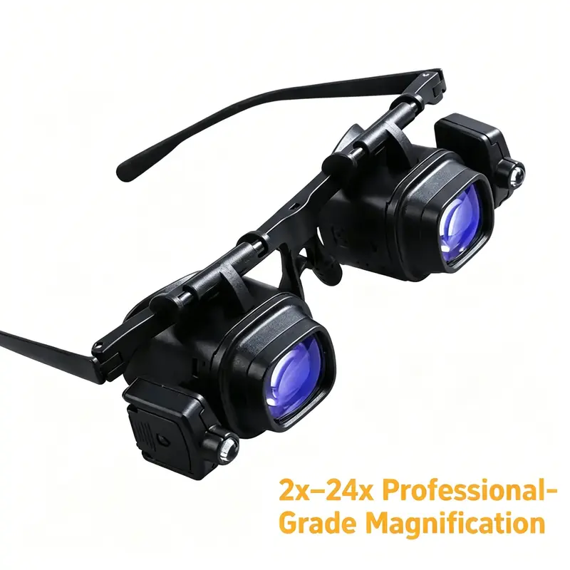 🔍50K+ Sold 50% OFF! 2X-24X Head Mount LED Magnifying Glass, Hands-Free Precision Magnifier with Dual LED Lights, High Clarity Lens for Soldering, Electronic Repair, Jewelry Making & DIY Crafts