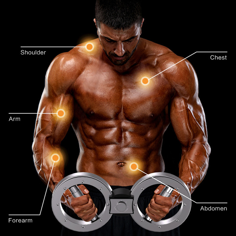 💪50% OFF🏋️ Arm & Chest Exerciser – 360° rotating grips, 12LB resistance, compact for home or office.