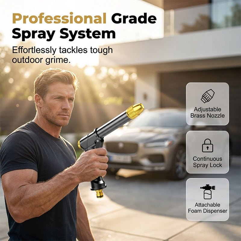 💪BUY 2 GET 1 FREE!!🏆High-Pressure Water Jet Gun💦Ergonomic Grip • Booster Nozzle • Hose Included-Powerful Car Wash🚗 Garden Watering🌻Effortless to Use!👍