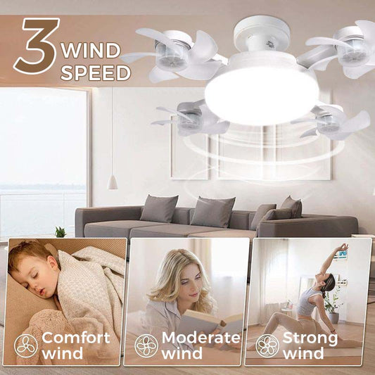 🌀 50% OFF! 💡 Ceiling Fan with E27 Socket – Quiet 2-in-1 LED Fan with Remote Control – Cooling & Lighting in One 🏠