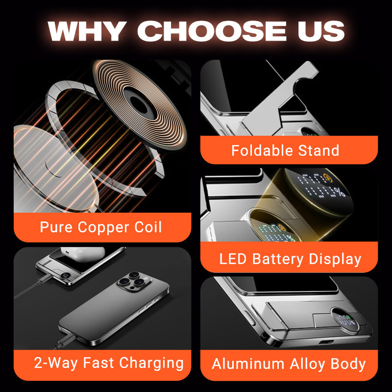 ⌛ Ultra Thin Magnetic Portable Charger with Stand