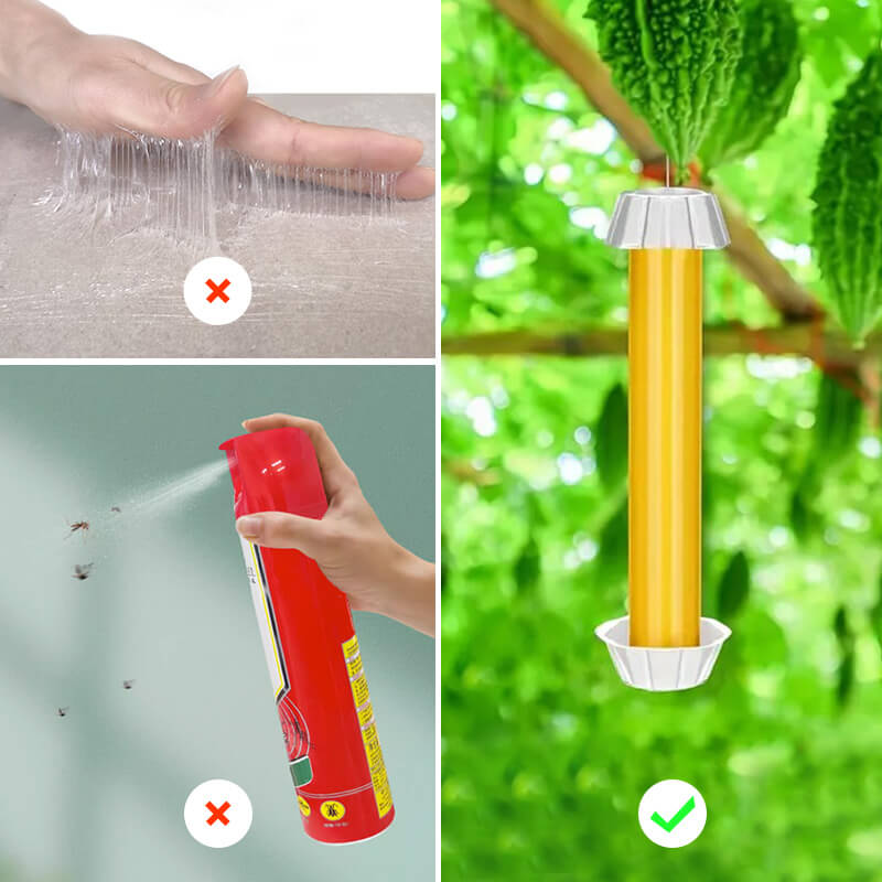 🟡 Dual-Shape & Weatherproof! Garden Sticky Trap – T-Flag & Ribbon, Bright Yellow for Whiteflies & Fungus Gnats ✨