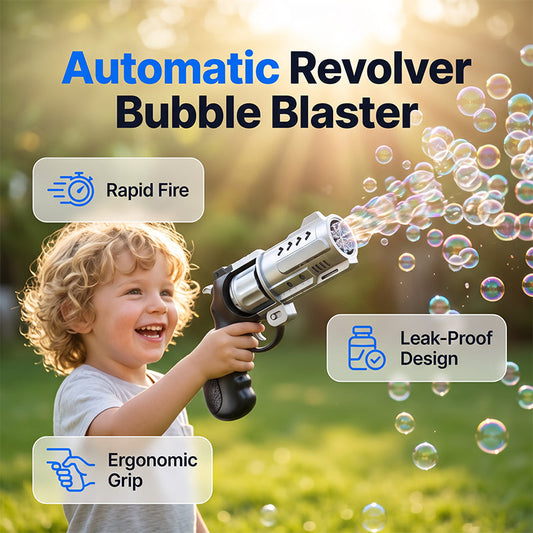 Outdoor Electric Revolver Bubble Toy for Kids