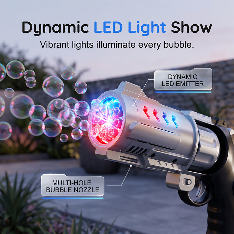 Outdoor Electric Revolver Bubble Toy for Kids