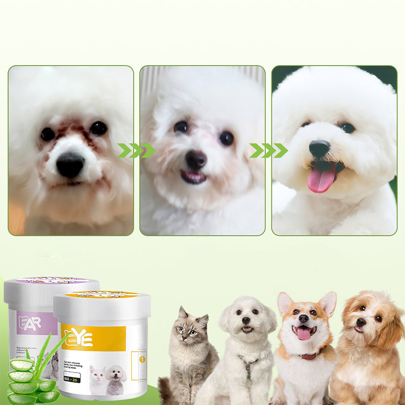 ✨️Surprise 57% Off！🐈🐕Keeping your furry friend clean matters！Natural Plant-Based Cleaning Wipes for Pet Eyes and Ears