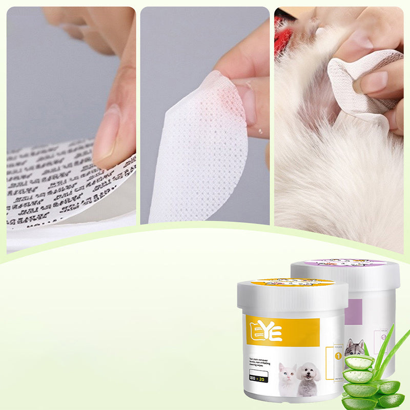✨️Surprise 57% Off！🐈🐕Keeping your furry friend clean matters！Natural Plant-Based Cleaning Wipes for Pet Eyes and Ears