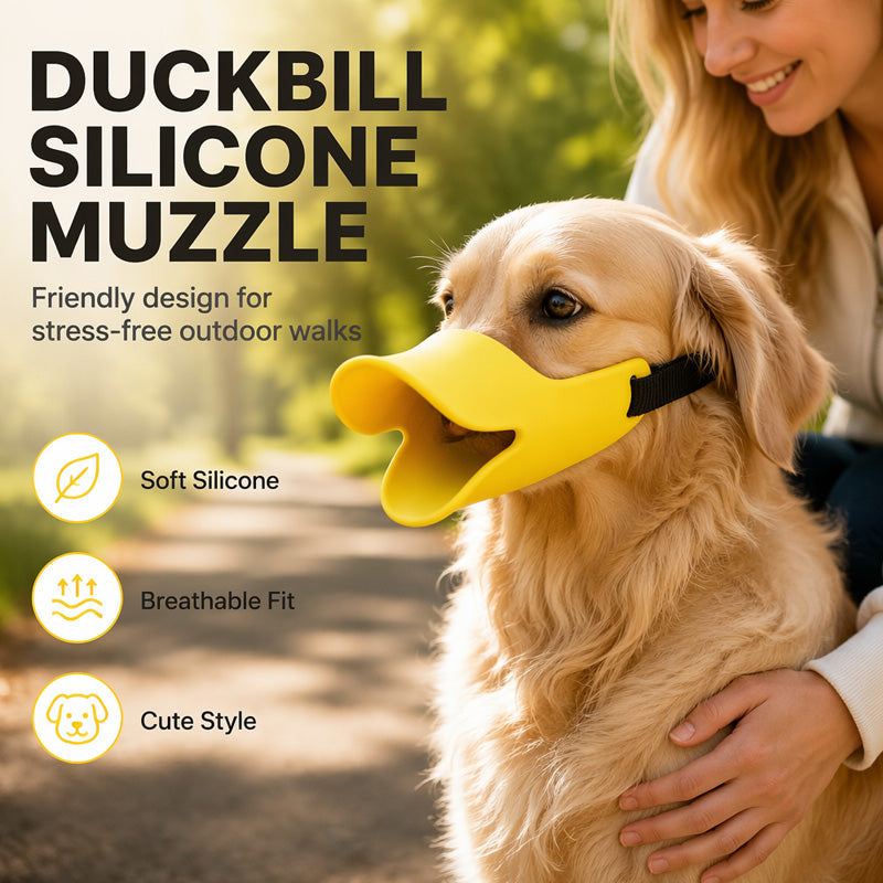 🎉🎉Surprise 56% off！🐕Protect you and your furry friends！😊Cute Duck Bill Silicone Dog Muzzle