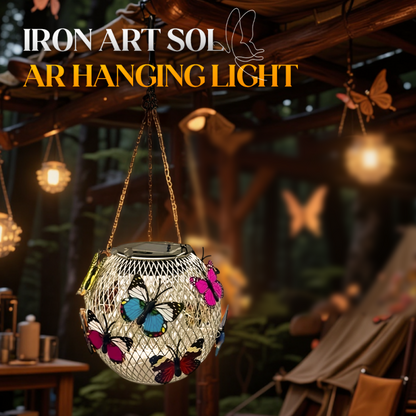 📢📢60% OFF !! ⏰🦋 Solar Iron Lantern with Butterfly Motif – Weatherproof, Bright & Decorative, Perfect for Garden, Patio & Balcony ☀️✨
