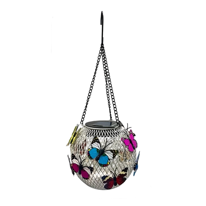 📢📢60% OFF !! ⏰🦋 Solar Iron Lantern with Butterfly Motif – Weatherproof, Bright & Decorative, Perfect for Garden, Patio & Balcony ☀️✨