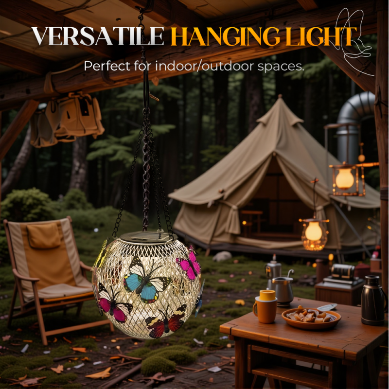 📢📢60% OFF !! ⏰🦋 Solar Iron Lantern with Butterfly Motif – Weatherproof, Bright & Decorative, Perfect for Garden, Patio & Balcony ☀️✨