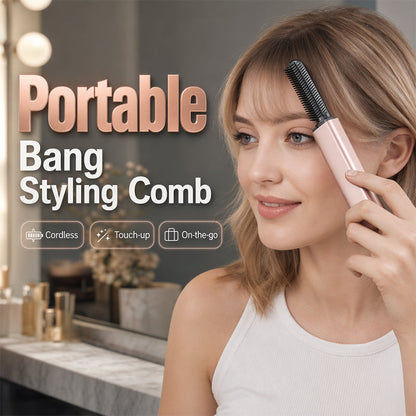 🔥HOT SALE 57% OFF🎁⚡50K+ SOLD! 👩Shape hair in 3 seconds! Create gorgeous hairstyles anytime anywhere. 💁Portable Wireless Mini Bang Styling Comb