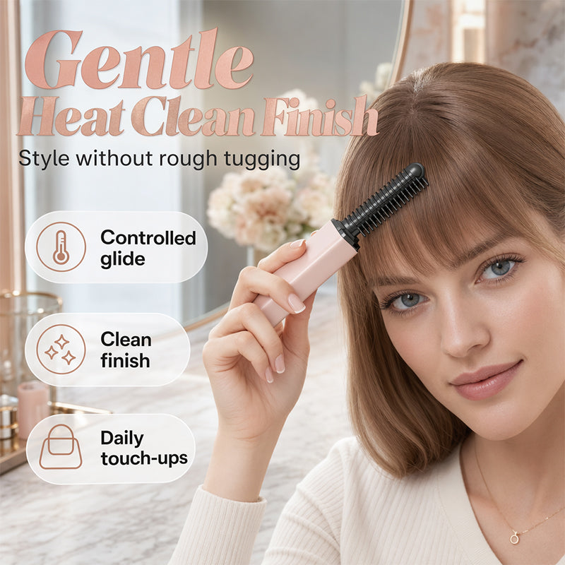 🔥HOT SALE 57% OFF🎁⚡50K+ SOLD! 👩Shape hair in 3 seconds! Create gorgeous hairstyles anytime anywhere. 💁Portable Wireless Mini Bang Styling Comb