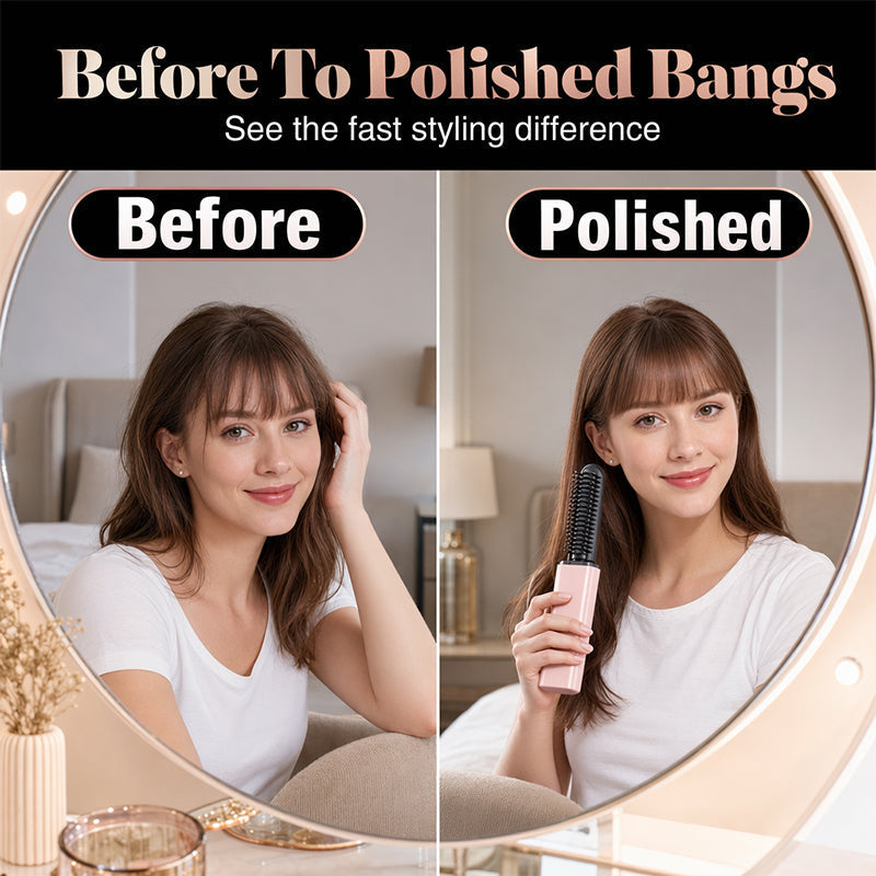 🔥HOT SALE 57% OFF🎁⚡50K+ SOLD! 👩Shape hair in 3 seconds! Create gorgeous hairstyles anytime anywhere. 💁Portable Wireless Mini Bang Styling Comb