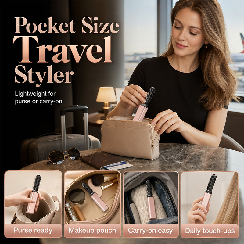 🔥HOT SALE 57% OFF🎁⚡50K+ SOLD! 👩Shape hair in 3 seconds! Create gorgeous hairstyles anytime anywhere. 💁Portable Wireless Mini Bang Styling Comb
