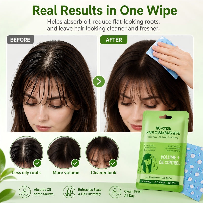 Portable Waterless Hair Cleansing Wipes