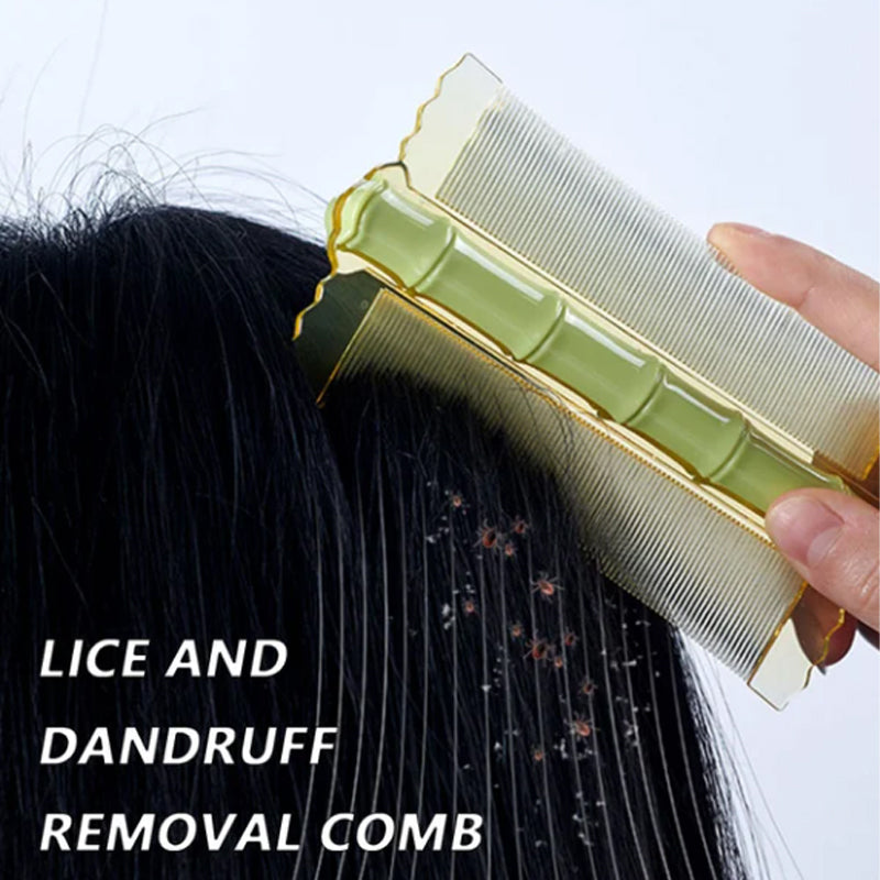 🎋 57% OFF! Bamboo Styling Double-Sided Fine Teeth Comb | Removes Lice & Dandruff | Ergonomic Grip | All Hair Types | For Adults, Kids & Pets 🌿✨
