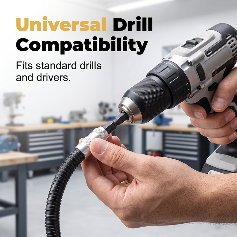 🥳2026 BESTSELLER🥾 Right Angle Driver – 105° Flexible Reach, Universal Hex Shank – Industrial Alloy Steel – High Torque – Fits Most Drills & Bits! 🛡️💨
