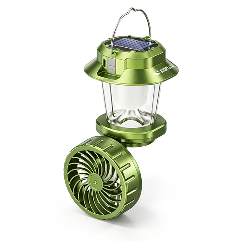 🔥Hot Sale 60% OFF🔥 Solar Folding Fan – 1200mAh, USB-C Rechargeable, LED Light, for Camping 🏕️
