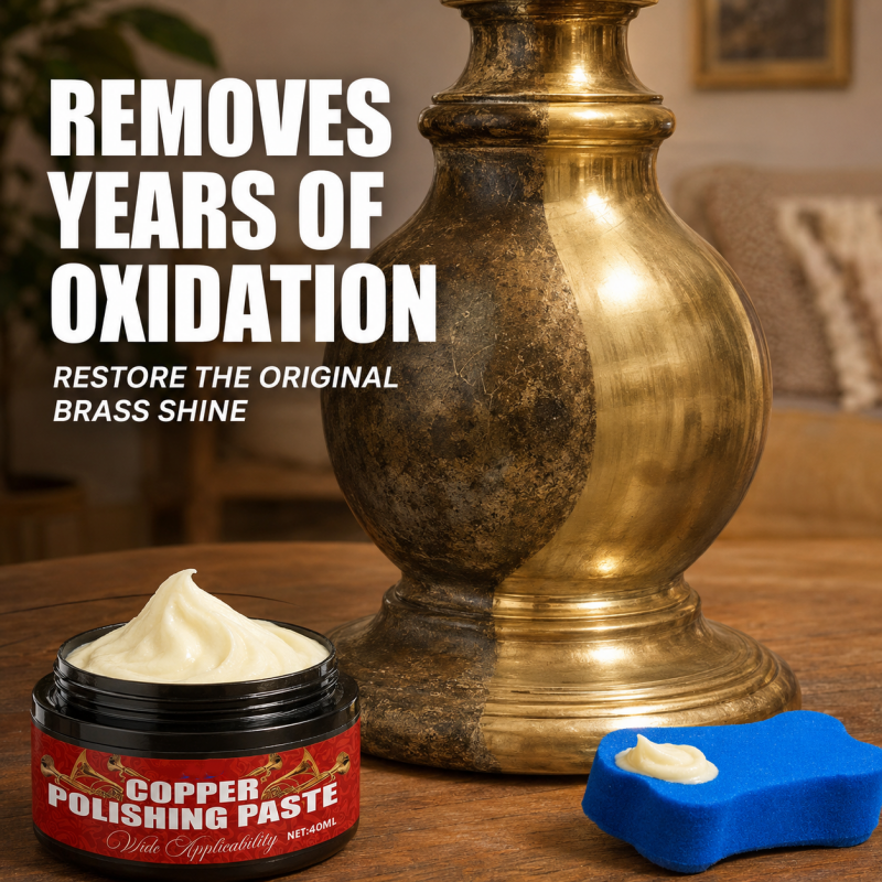 🔥Hot Sale 50% OFF🔥 Copper Brass Polish Paste – Non-Scratch, with Sponge, Restores Shine✨