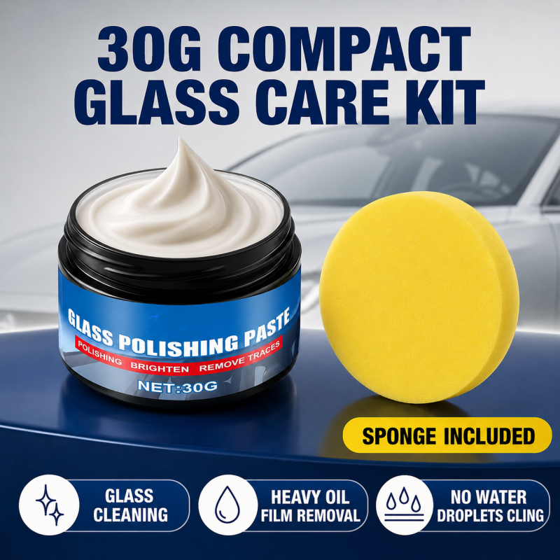 🔥50% OFF🔥 Car Glass Oil Film Remover – Eliminates Glare & Wiper Smears, Repels Rain, Works on All Glass – Sponge Included! 🚗