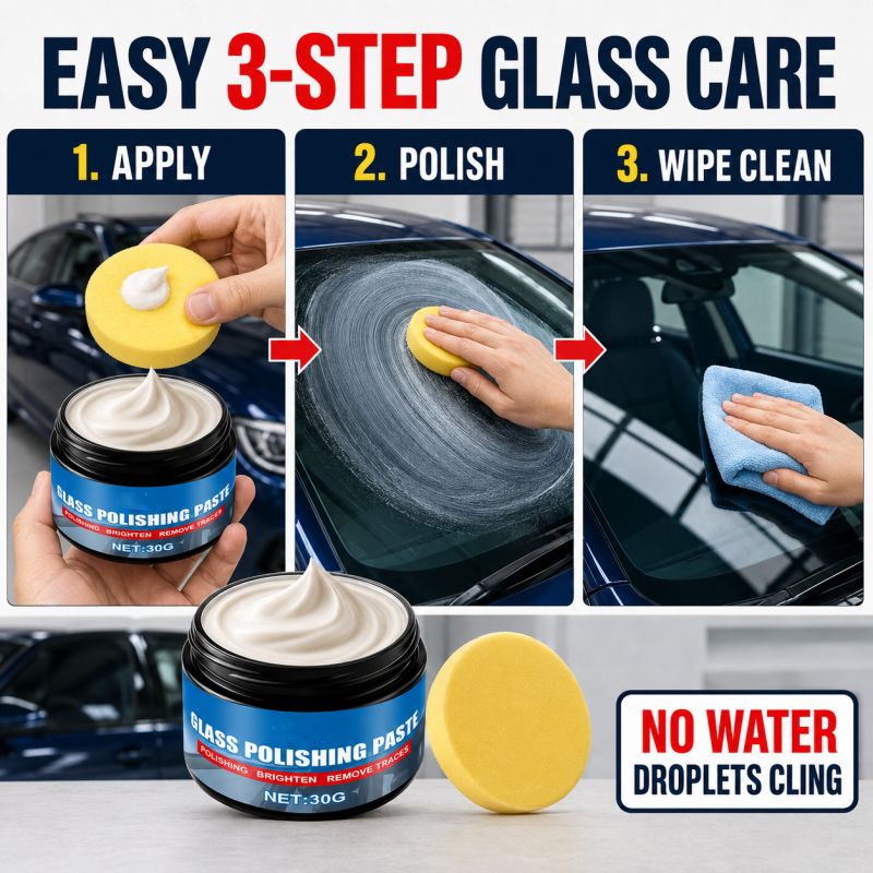 🔥50% OFF🔥 Car Glass Oil Film Remover – Eliminates Glare & Wiper Smears, Repels Rain, Works on All Glass – Sponge Included! 🚗