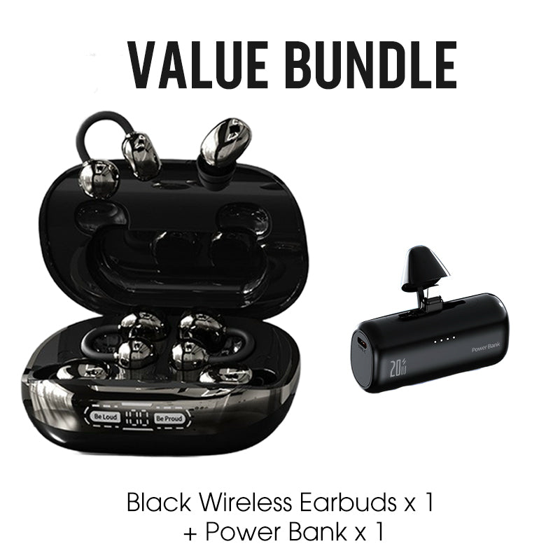 📢📢50% OFF !! ⏰Bluetooth 6.0 Clip-On & In-Ear Wireless Earbuds