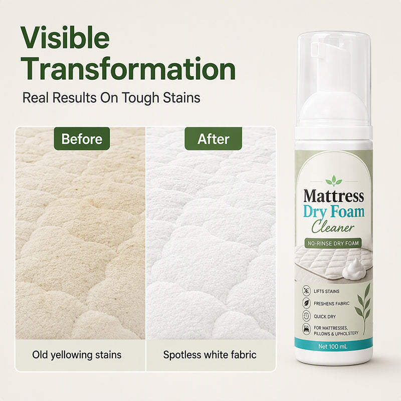 🔥Hot Sale 50% OFF🔥 No-Rinse Mattress Dry Foam Cleaner – Helps Remove Stains & Odors, for Mattress & Upholstery 🛏️