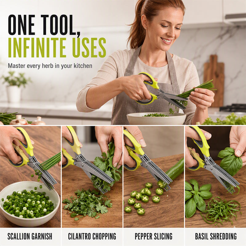 📢📢57% OFF !! ⏰Multi-Layer Stainless Steel Kitchen Scissors