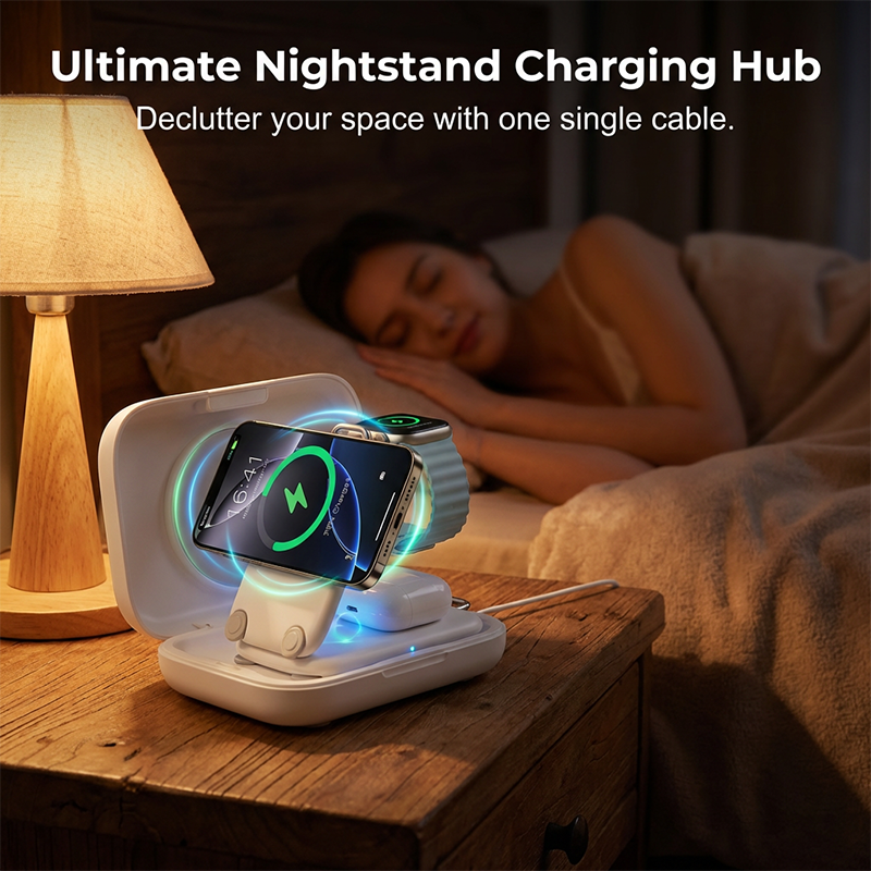 3-in-1 Foldable Magnetic Wireless Charger Stand