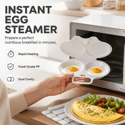 ⏳🔥50% OFF! ⏰Dual Cavity Microwave Egg Poacher – Quick oil‑free cooking, food‑grade PP & versatile. Perfect for busy mornings – healthy breakfast in minutes! ⚡🍳