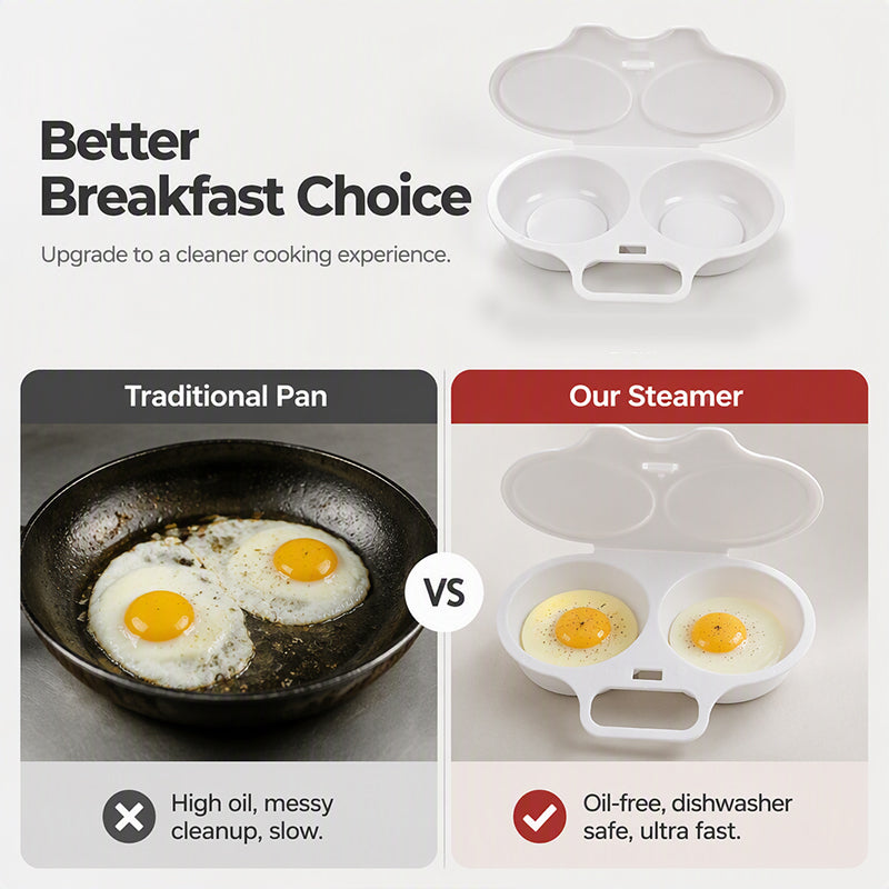 ⏳🔥50% OFF! ⏰Dual Cavity Microwave Egg Poacher – Quick oil‑free cooking, food‑grade PP & versatile. Perfect for busy mornings – healthy breakfast in minutes! ⚡🍳