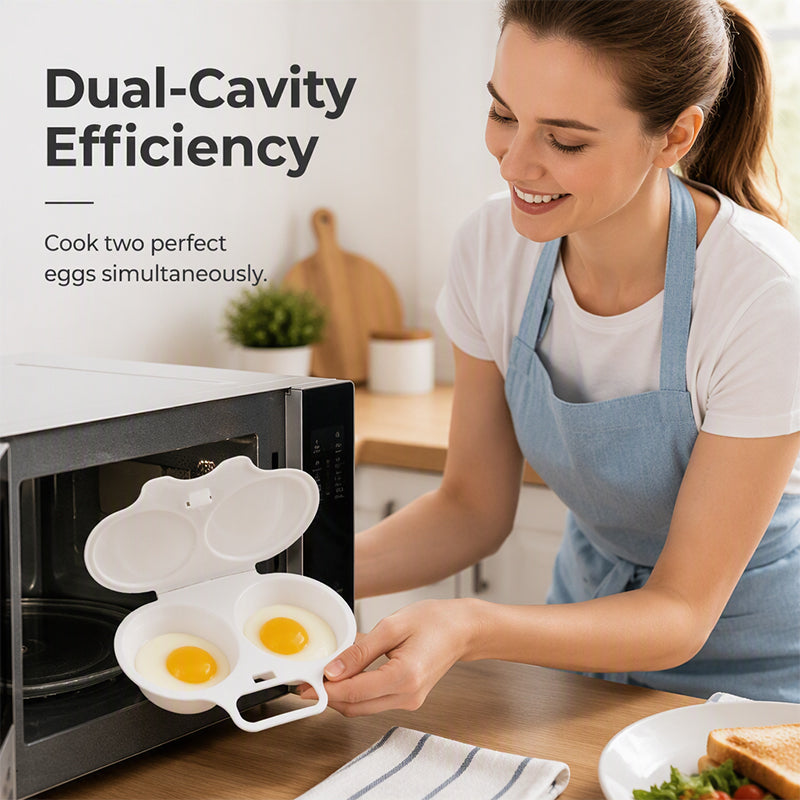 ⏳🔥50% OFF! ⏰Dual Cavity Microwave Egg Poacher – Quick oil‑free cooking, food‑grade PP & versatile. Perfect for busy mornings – healthy breakfast in minutes! ⚡🍳