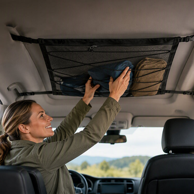 Car Ceiling Storage Bag with Adjustable Buckles