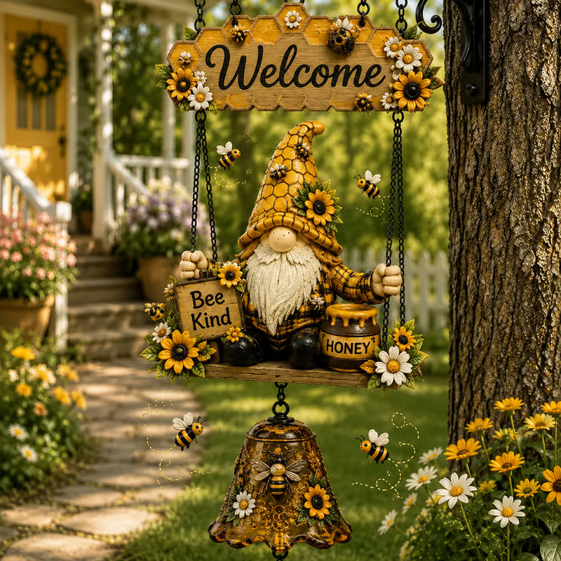 🥳2026 HOT SALE🥳🧙‍♂️ 50% OFF! Gnome Welcome Doorbell Outdoor Decor – Charming gnome figure with clear melodic bell. Durable zinc alloy, weatherproof & easy to hang – a whimsical welcome for every guest! 🏠✨
