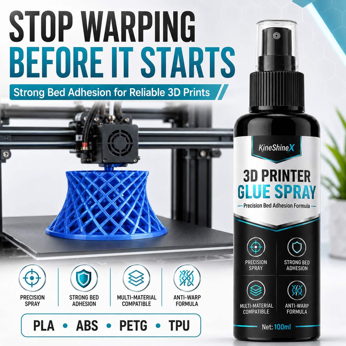 🔥Hot Sale 60% OFF🔥 3D Printer Bed Adhesive Spray – Helps Reduce Warping & Promote First 🖨️