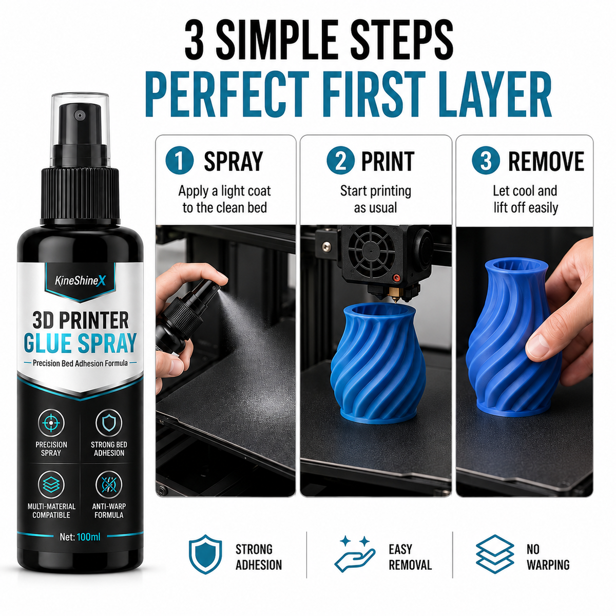 🔥Hot Sale 60% OFF🔥 3D Printer Bed Adhesive Spray – Helps Reduce Warping & Promote First 🖨️