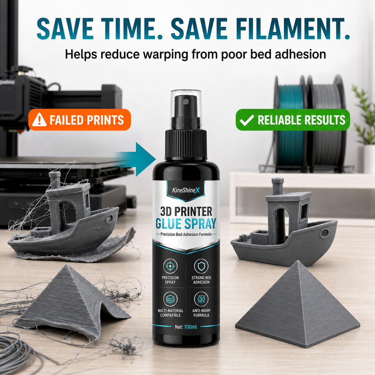 🔥Hot Sale 60% OFF🔥 3D Printer Bed Adhesive Spray – Helps Reduce Warping & Promote First 🖨️