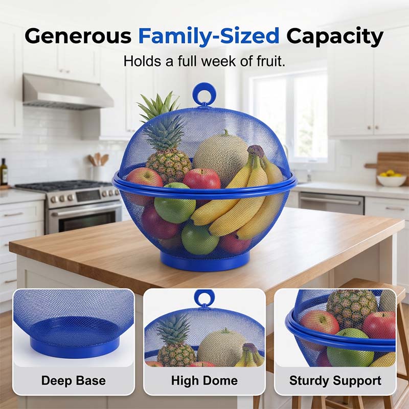 ⏳Time-Limited Special⏰ Fruit Basket with Lid – Breathable, Drainable, Insect Proof 🍇