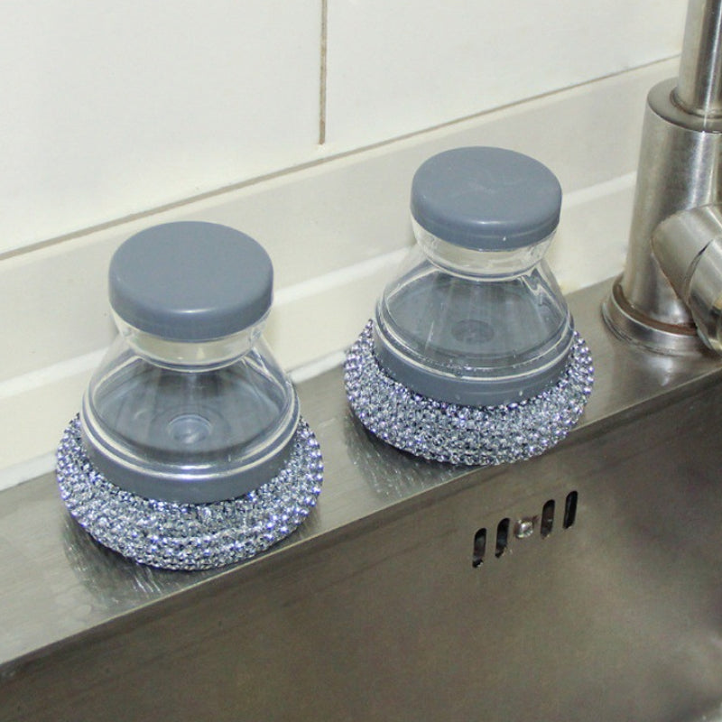 🥳HOT SALE🥳💞10K+ SOLD! Scrubber Brush! Built-in soap, non-scratch & ergonomic. Clean pots easily – grab yours! ✅