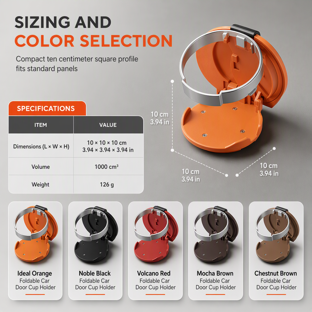 🚗 LIMITED-TIME 50% OFF! 🥤 Foldable Car Door Drink Holder – Multi-Purpose, Clip-On, Faux Leather ✨