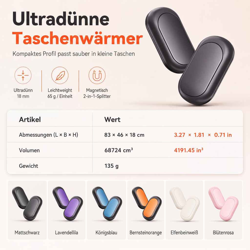 📢⏰Magnetic, Splittable 2-in-1 Rechargeable Hand Warmer – Mini Portable USB Electric Hand Warmer