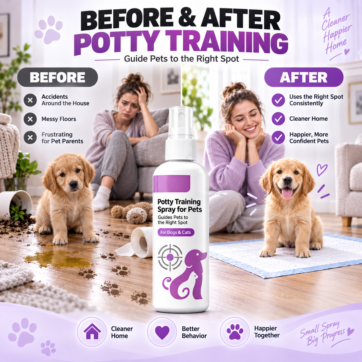 🥳HOT SALE🥳💞10K+ SOLD!⏰Potty Training Spray ! Guides pets, safe & easy spray. Cleaner home – grab yours! ✅