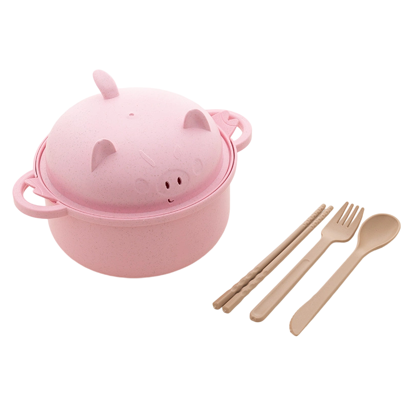 Creative, microwave-safe ramen bowl set