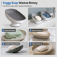 🧼 50% OFF! ✨Wall Mount Double Layer Soap Tray, Suction Cup Self Draining Soap Holder🚿