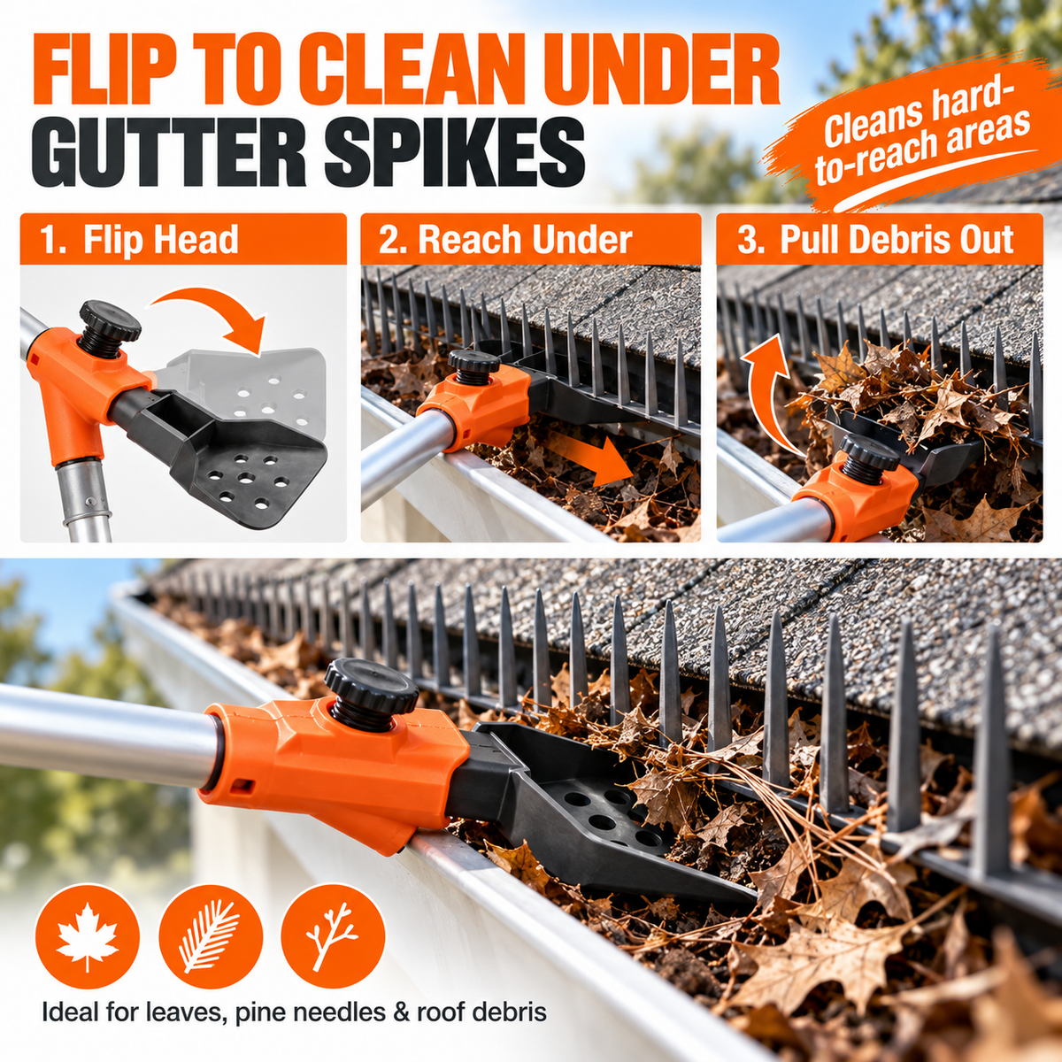 Multi-Functional Gutter Cleaner Tool