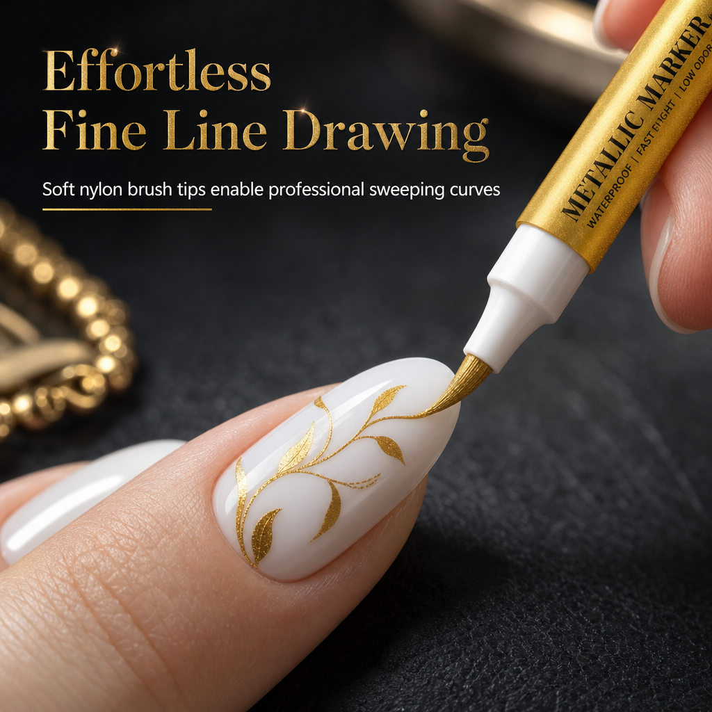 Metallic Acrylic Paint Markers with Soft Brush Tip