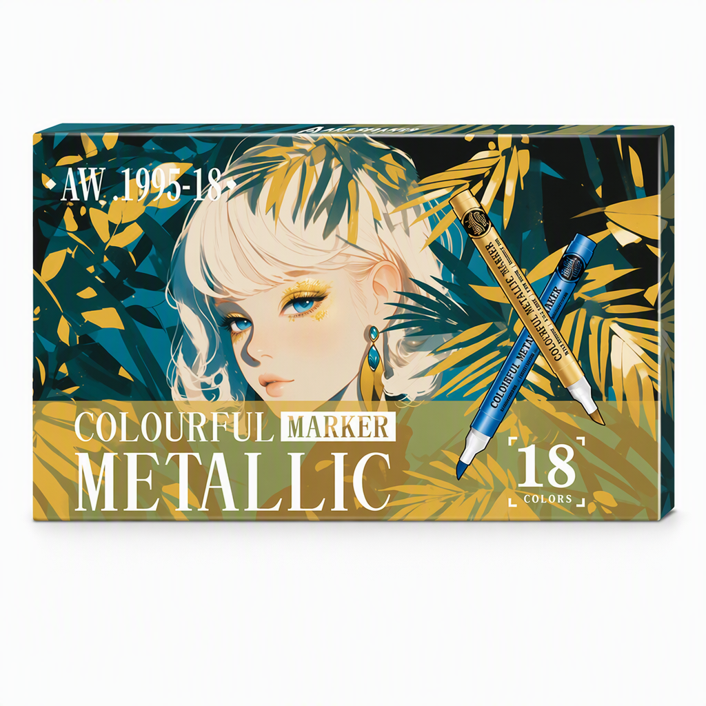 Metallic Acrylic Paint Markers with Soft Brush Tip
