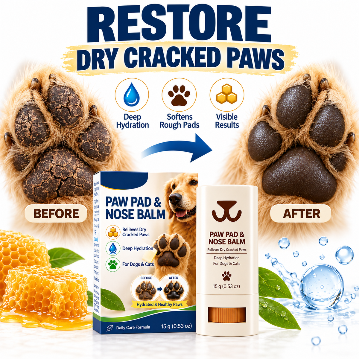 Moisturizing Paw Pad Balm for Dogs and Cats